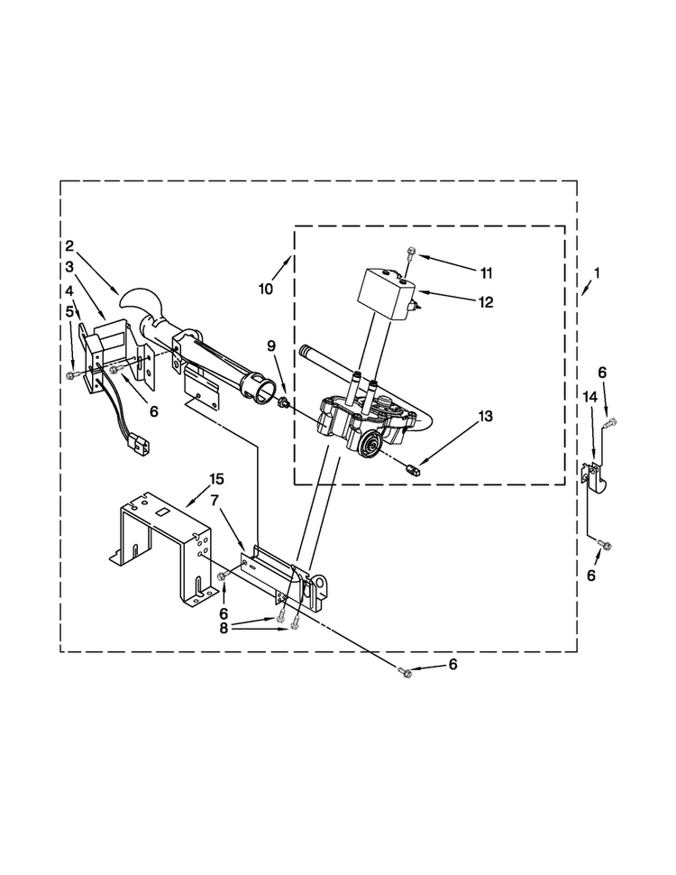 Burner Assembly Diagram and Parts List for MGDE201YW1  Maytag Dryer