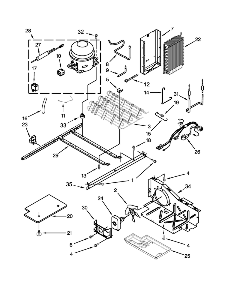 Unit Parts Diagram and Parts List for 8MSF25N4BW00  Maytag Refrigerator
