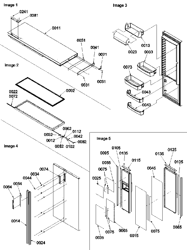 Refrig Door & Trim And Handles Diagram and Parts List for SBDE21VPSE-P1317202WE  Amana Refrigerator