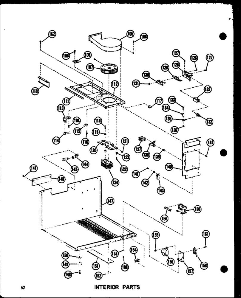 Interior Parts 4 Diagram and Parts List for RR-4D P71100-5M Amana Microwave