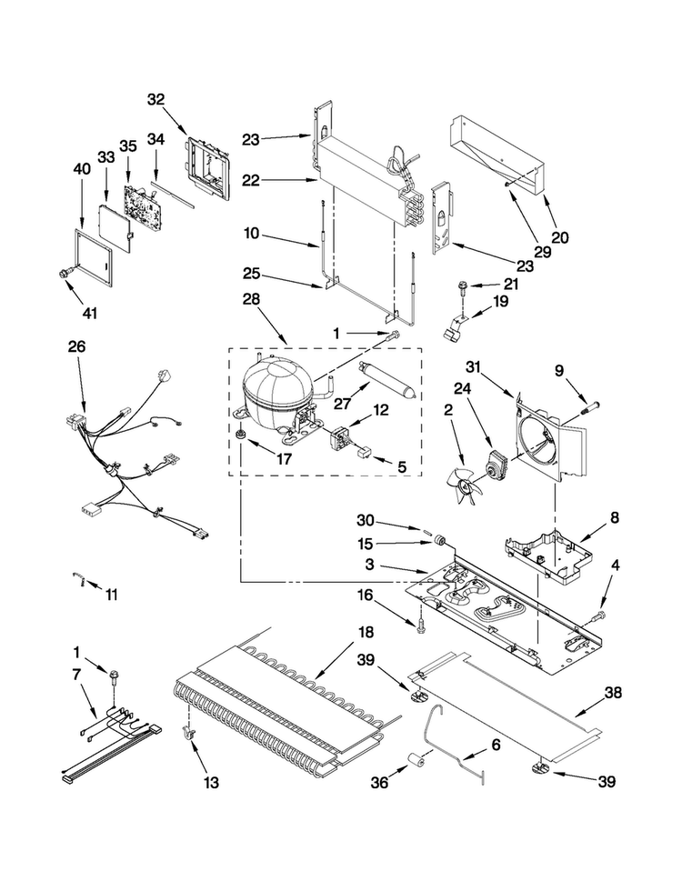 Unit Parts Diagram and Parts List for JFC2089WTB2  Jenn-Air Refrigerator