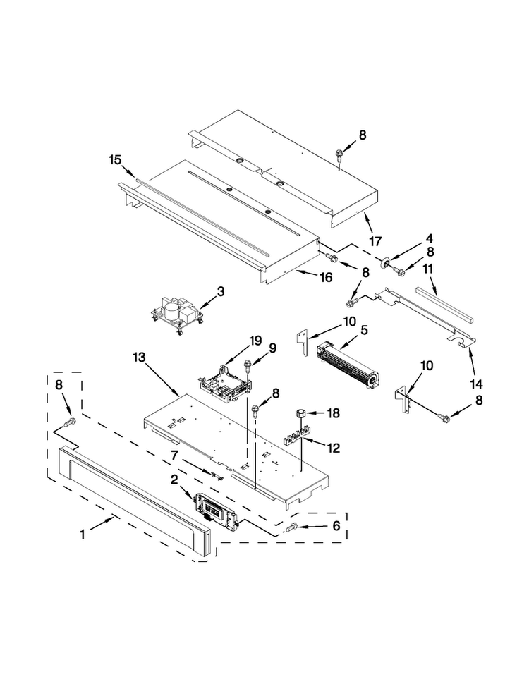Control Panel Parts Diagram and Parts List for MEW9527AS01  Maytag Wall Oven