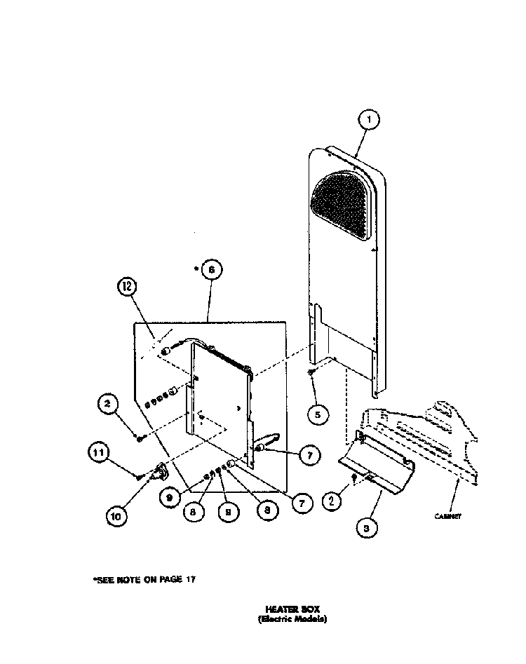 Heater Box Diagram and Parts List for LE3502L-P1118307WL  Amana Dryer