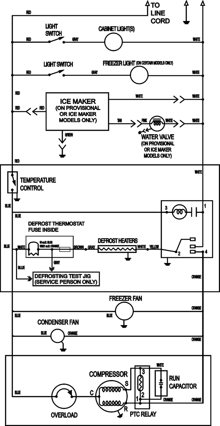 Wiring Information Diagram and Parts List for GT1887PEKW  Maytag Refrigerator