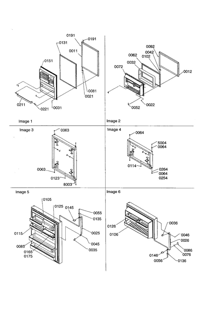 Door Assemblies Diagram and Parts List for TS122VE-P1306602WE  Amana Refrigerator