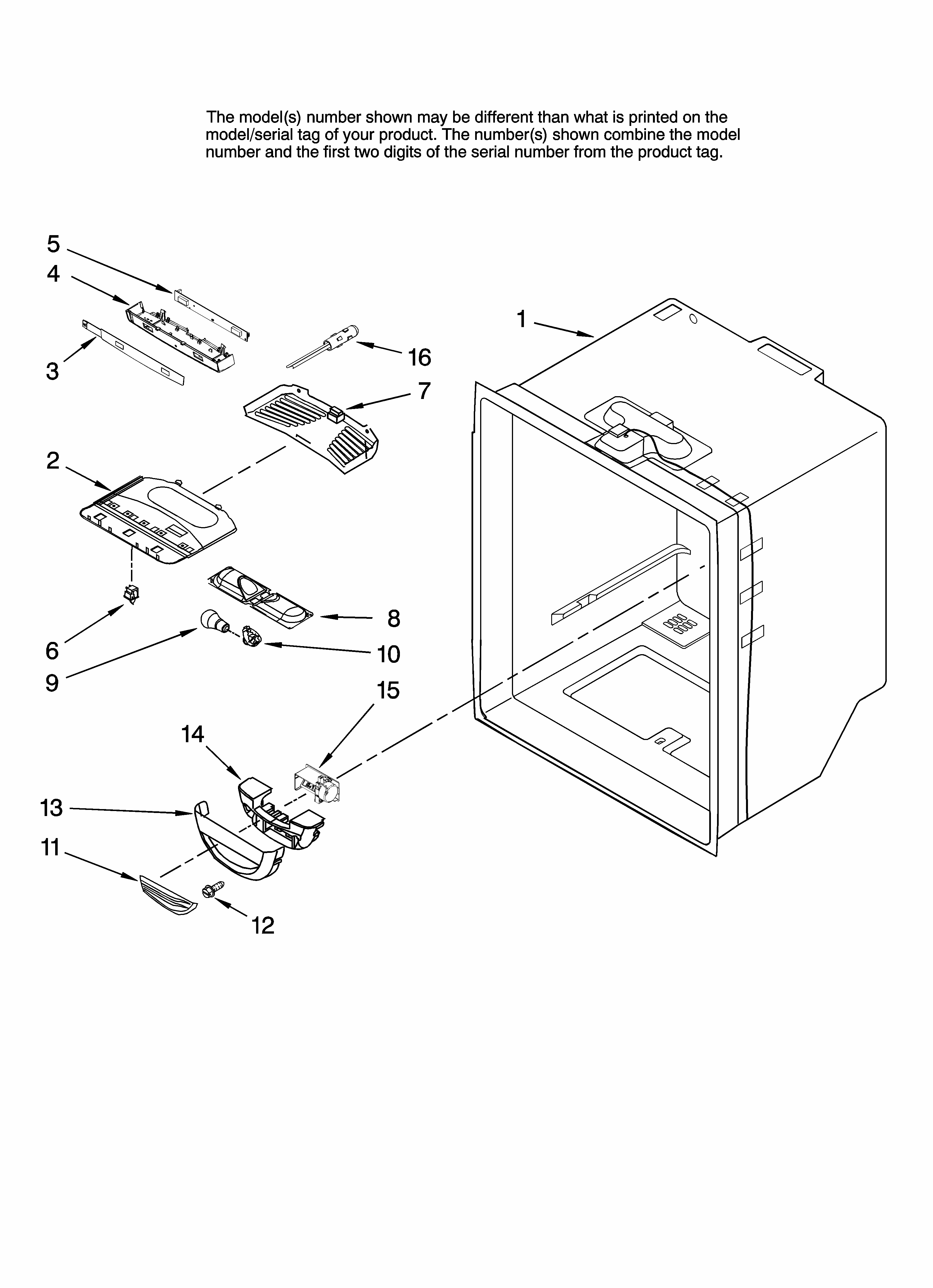 Refrigerator Liner Parts Diagram and Parts List for G32026PEKW12  Maytag Refrigerator