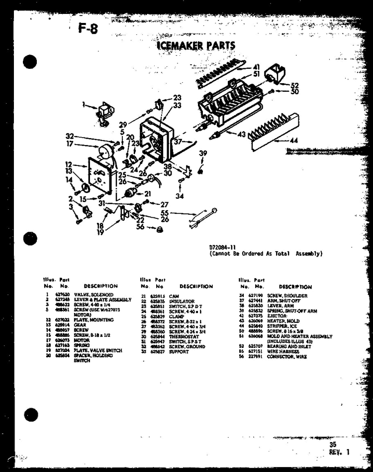 Icemaker Parts Diagram and Parts List for SRI19E-1-C-P74870-16WC  Amana Refrigerator