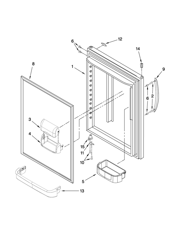 Refrigerator Door Parts Diagram and Parts List for MBL2256KES3  Maytag Refrigerator