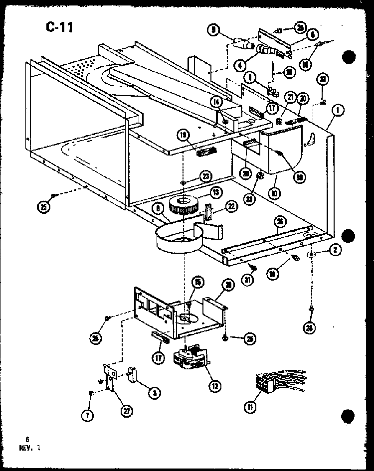 Cabinet Parts Diagram and Parts List for RL-3 P75589-4M Amana Microwave