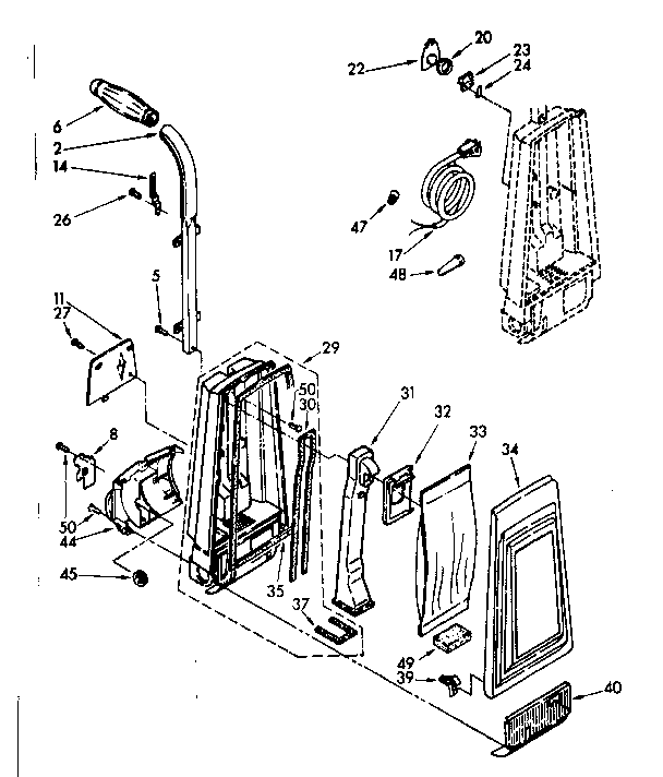 Vacuum Cleaner Diagram and Parts List for 11638830  Kenmore Upright Vacuum