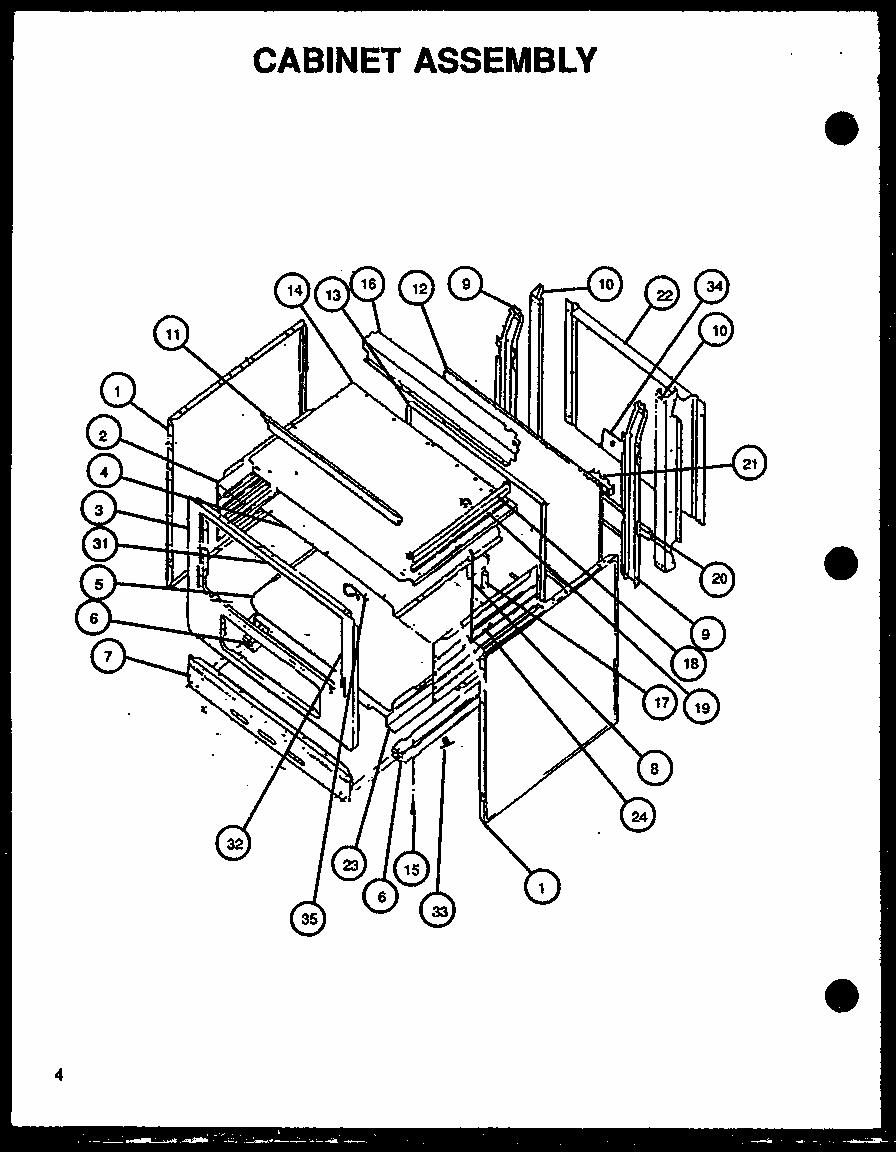Cabinet Assembly Diagram and Parts List for GBE22AA5CEML P1137956NL Amana Range