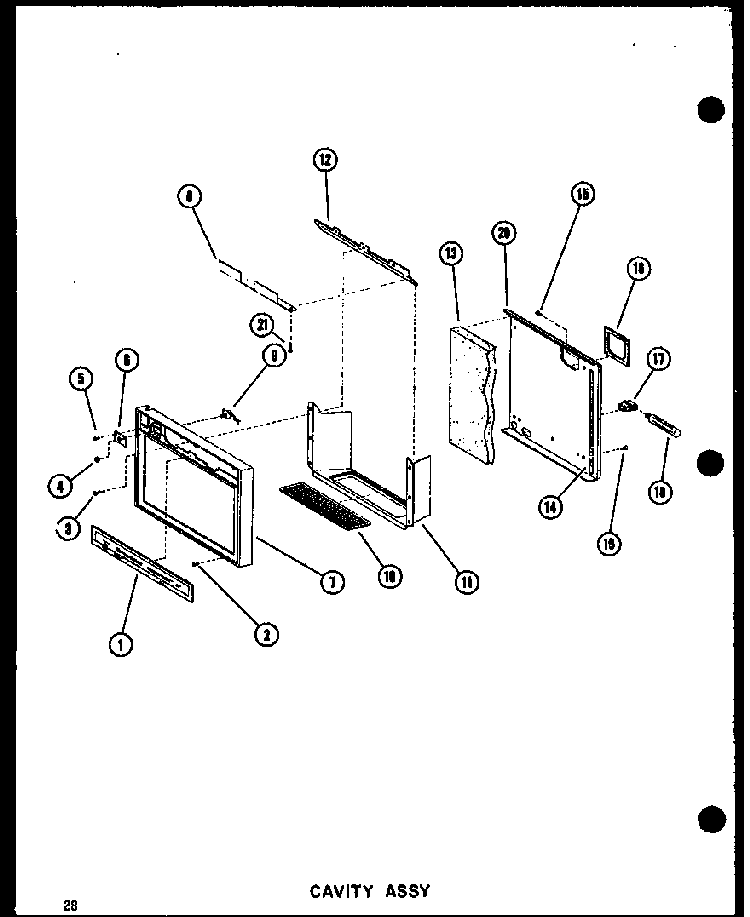 Cavity Assy Diagram and Parts List for SRI19W-AG-P60340-24WG  Amana Refrigerator