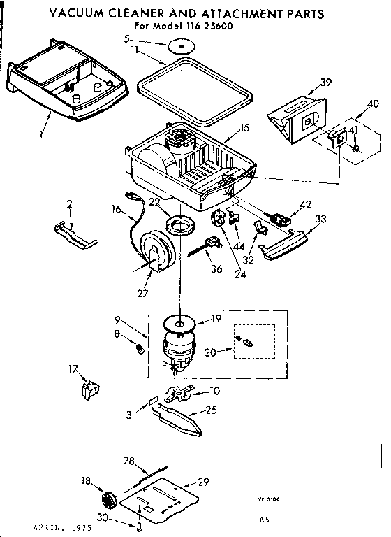 Base Assembly Diagram and Parts List for 11625600  Kenmore Filters & Accessories