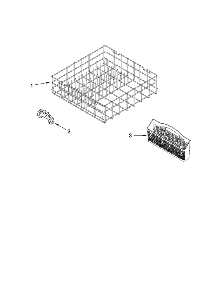 Lower Rack Parts Diagram and Parts List for MDBTT53AWB4  Maytag Dishwasher