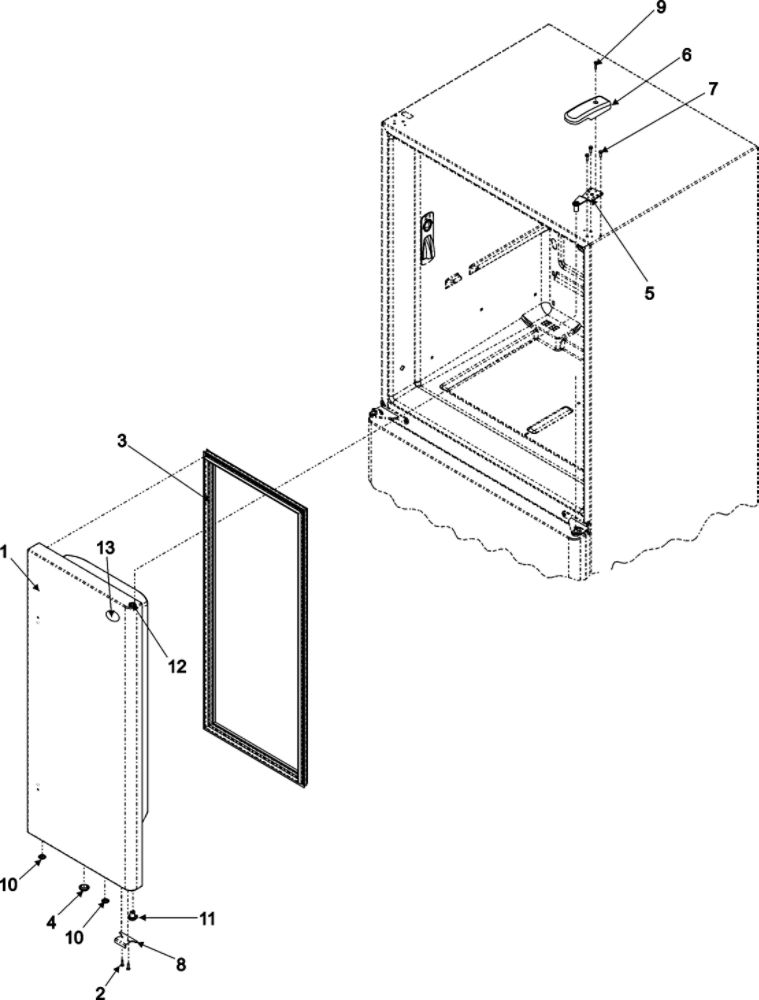 Right Refrigerator Door Diagram and Parts List for AFD2535DEW0  Amana Refrigerator