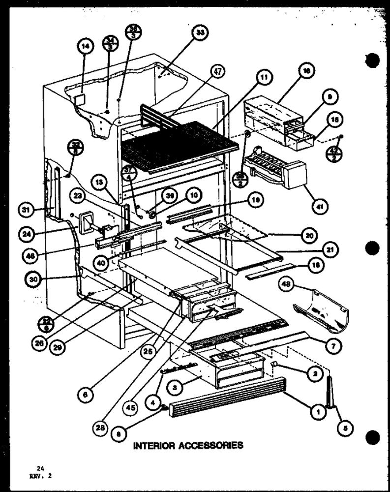 Interior Accessories 2 Diagram and Parts List for IC3K-P7621309W-TM  Amana Refrigerator