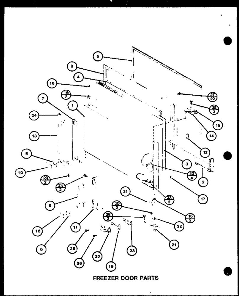 Freezer Door Parts 1 Diagram and Parts List for IC3H-P7621307W-TM  Amana Refrigerator