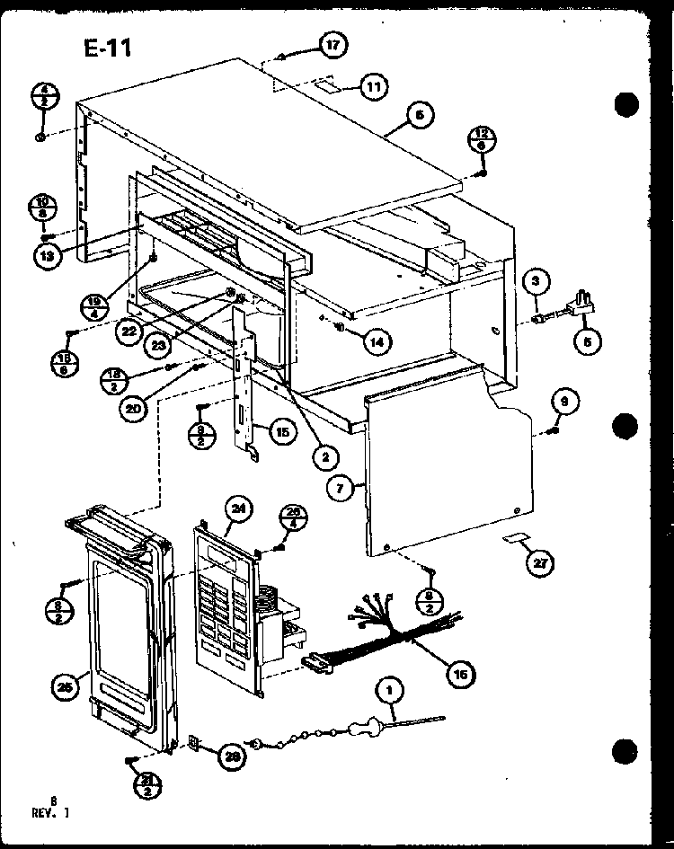Wire Harness/timer Diagram and Parts List for CRR-1220 P76333-3M Amana Microwave
