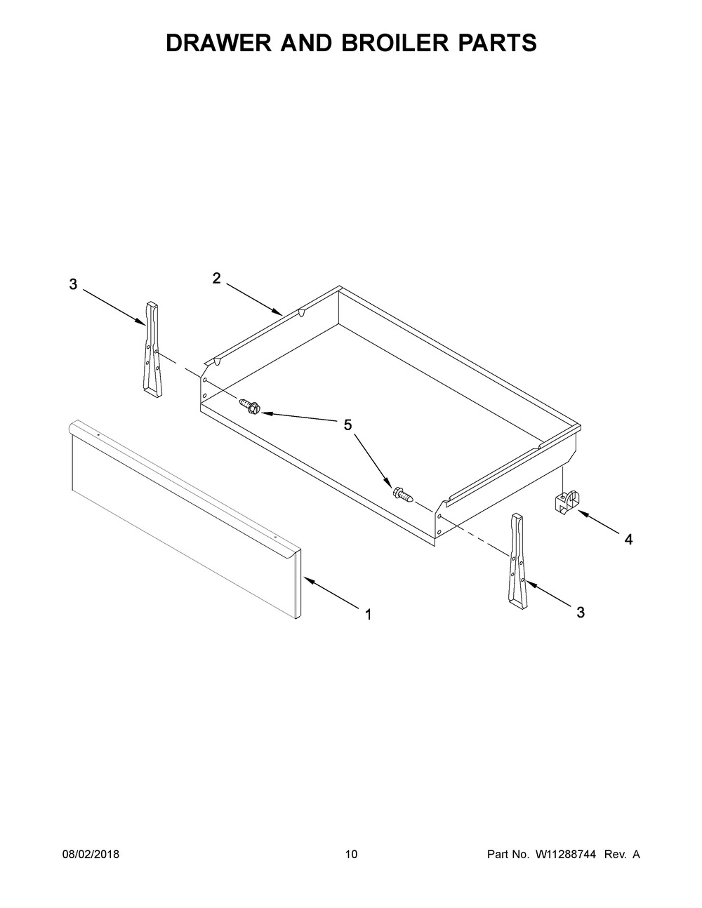 Drawer And Broiler Parts Diagram and Parts List for AER6303MFS2  Maytag Range