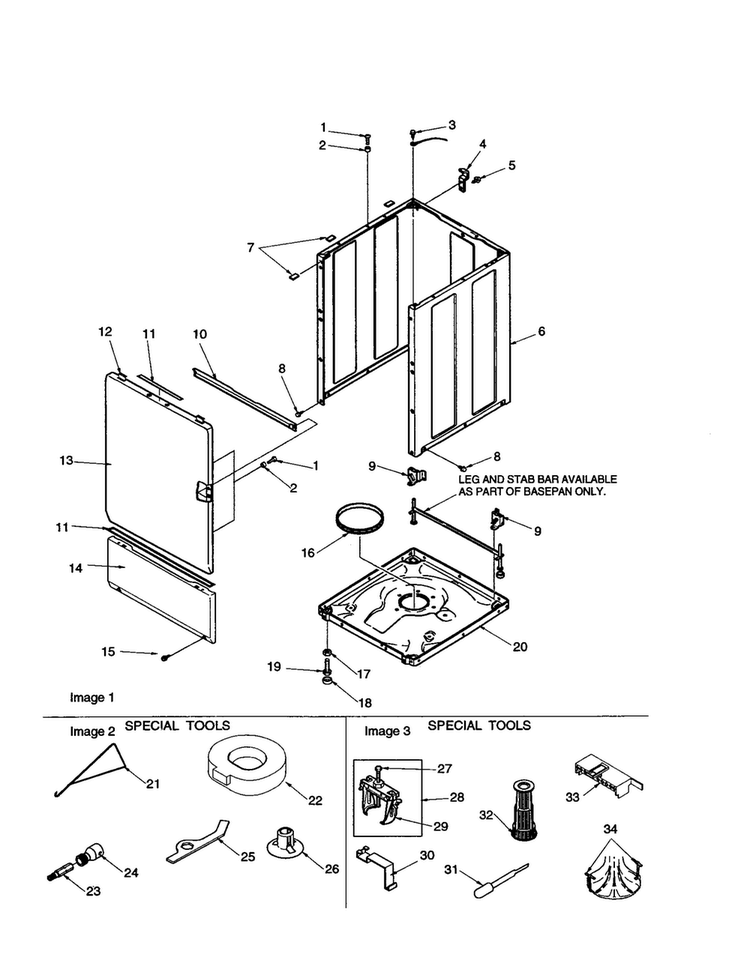 Base/cabinet/front/special Tools Diagram and Parts List for DLW330RA-PDLW330RA  Amana Washer