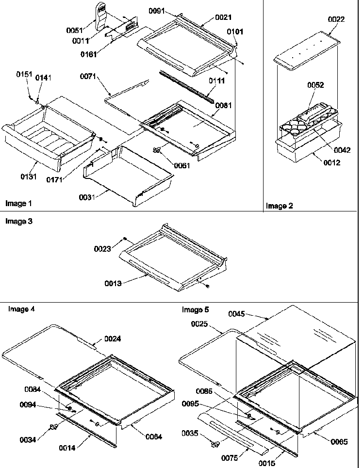 Deli, Shelves, Crisper Assemblies And Accessories Diagram and Parts List for SRD522VW-P1320301WW  Amana Refrigerator