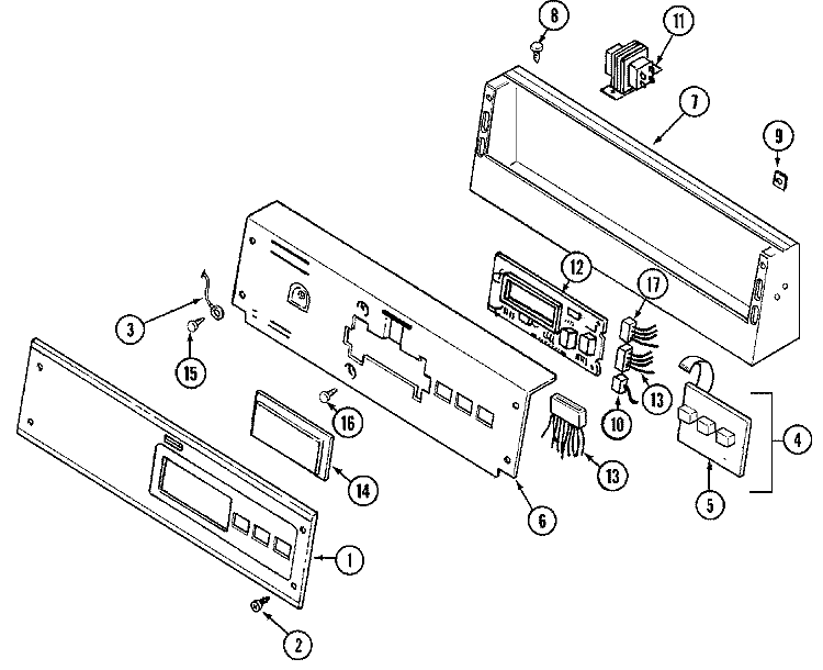 CONTROL PANEL Diagram and Parts List for MDE10PDEGL  Maytag Dryer