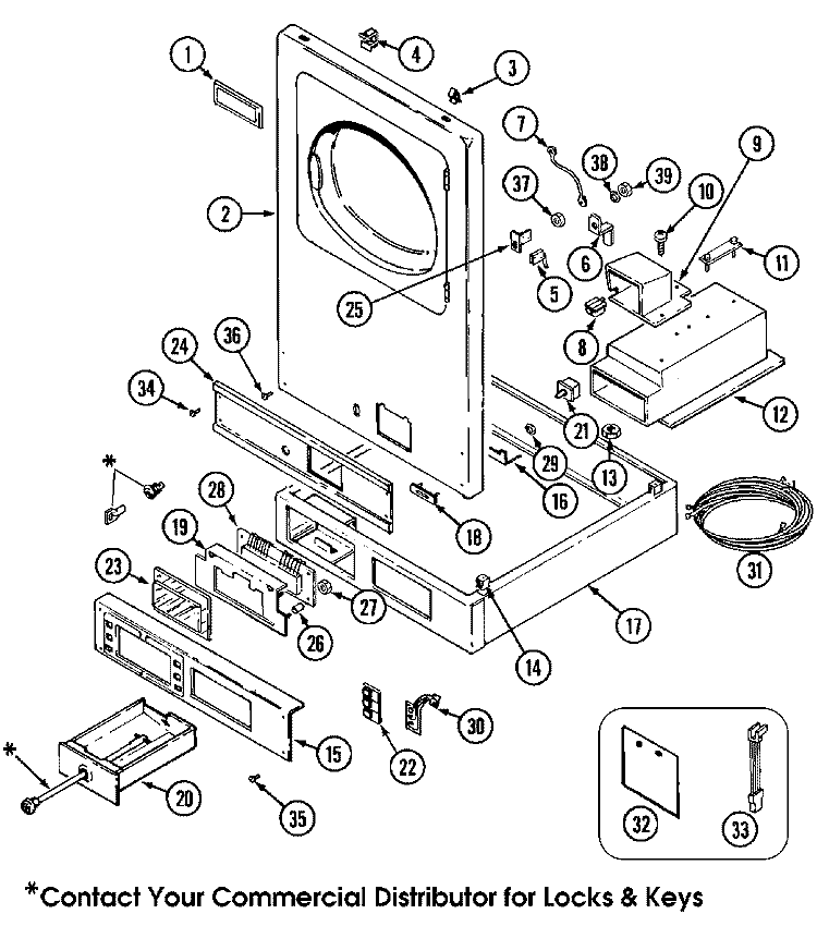 CONTROLS & UPPER PANEL Diagram and Parts List for MDE11PDAGW  Maytag Dryer