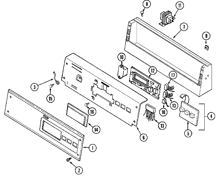 CONTROL PANEL Diagram and Parts List for MDE12PDBEW  Maytag Dryer