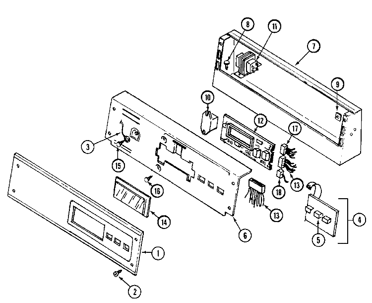 CONTROL PANEL Diagram and Parts List for MDE10PDAEW  Maytag Dryer