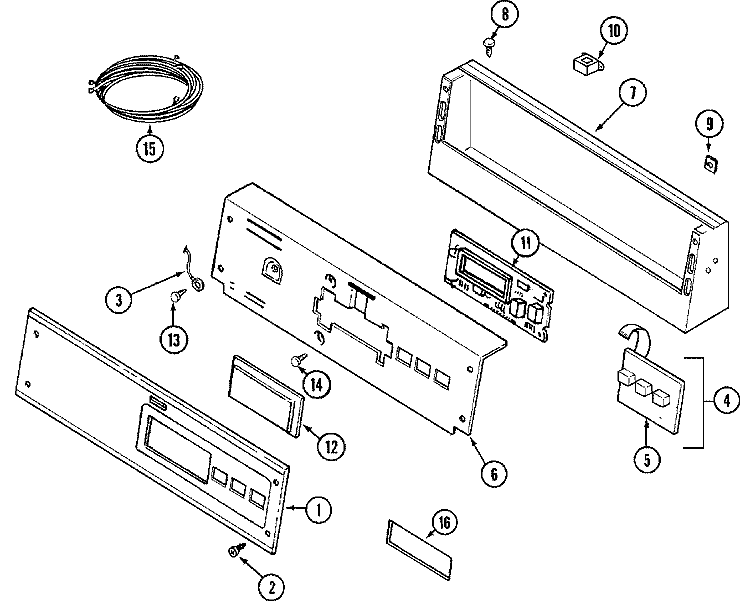 CONTROL PANEL Diagram and Parts List for MDE14PNAZW  Maytag Dryer