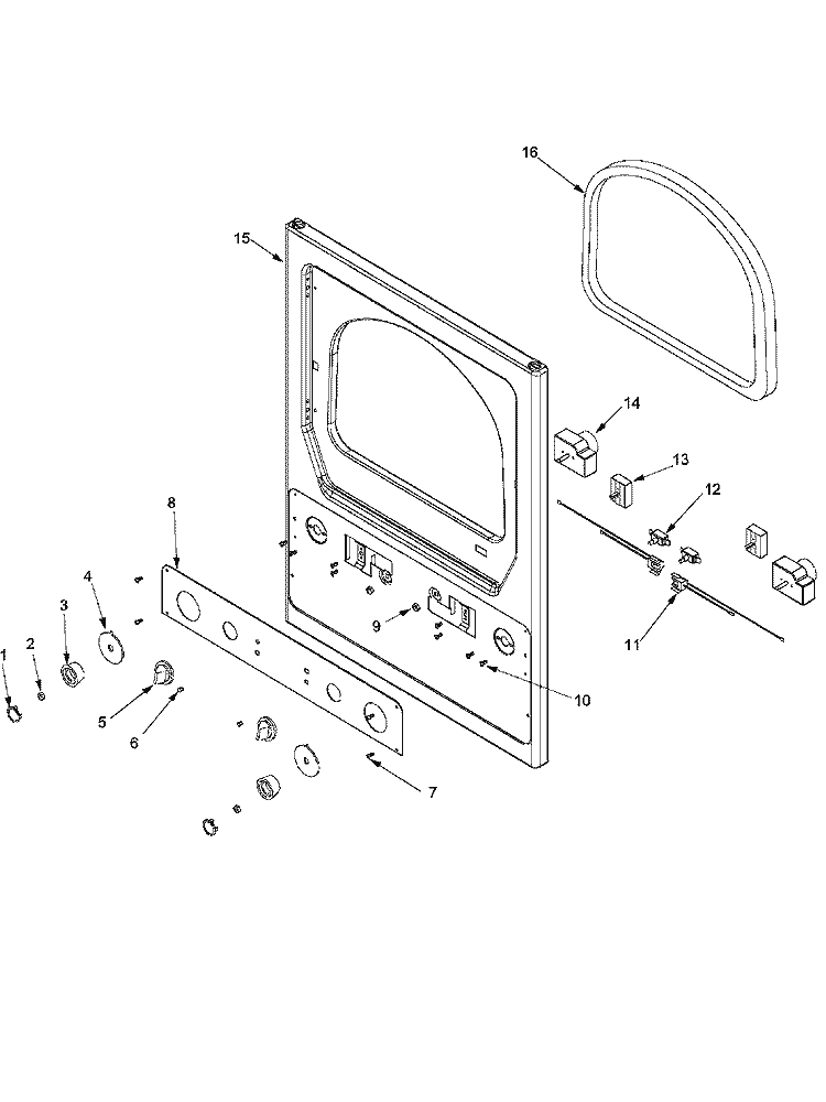 CONTROL PANEL Diagram and Parts List for MLG23MNFWW  Maytag Dryer