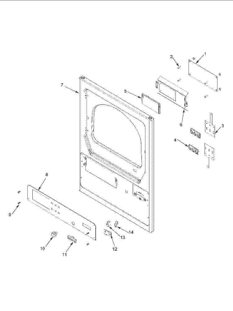 CONTROL PANEL Diagram and Parts List for MLG23PRFXW  Maytag Dryer