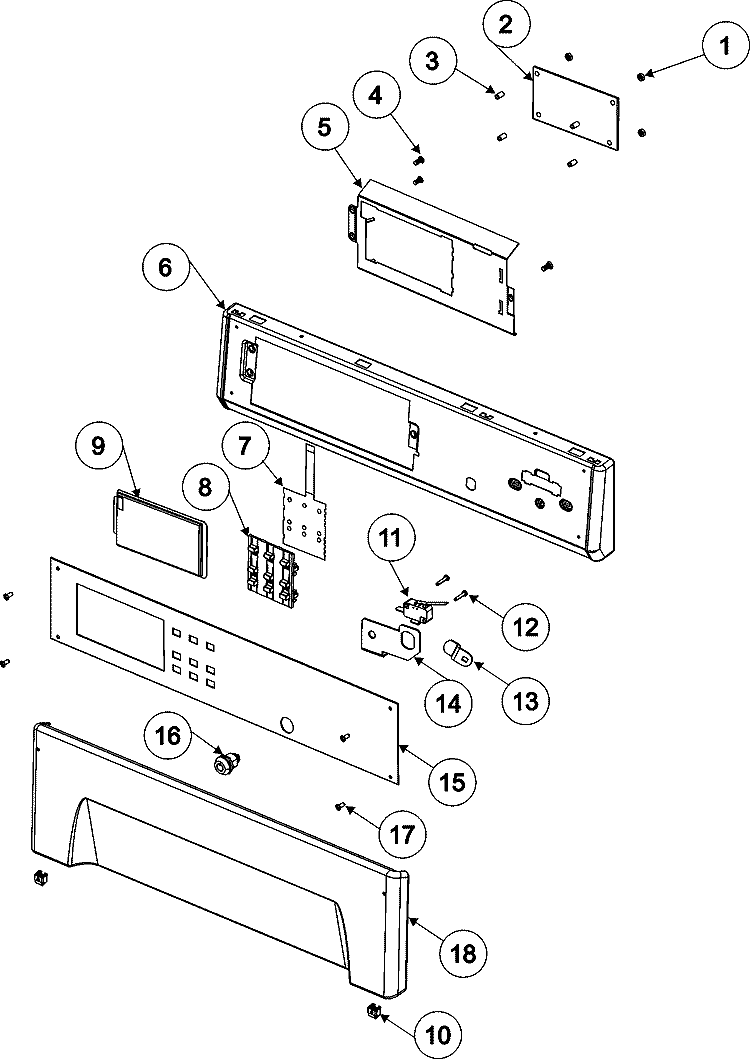 CONTROL PANEL (DRYER) Diagram and Parts List for MLE19PNDYW  Maytag Washer Dryer Combo