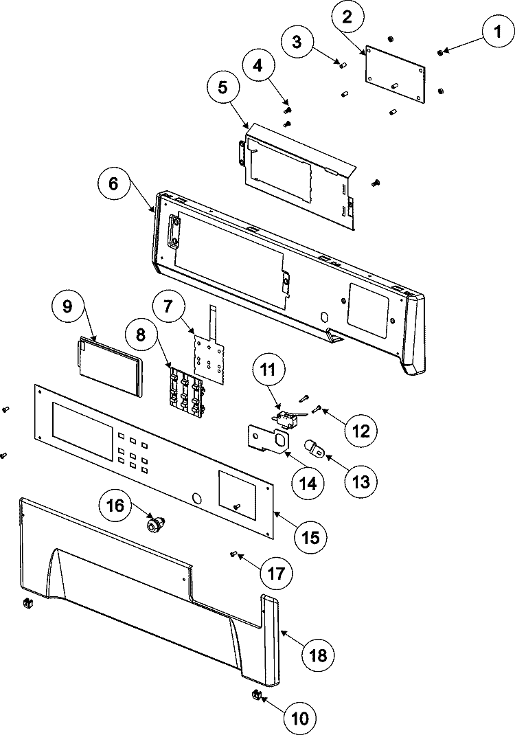 CONTROL PANEL (DRYER) Diagram and Parts List for MLG19PDDGW  Maytag Dryer