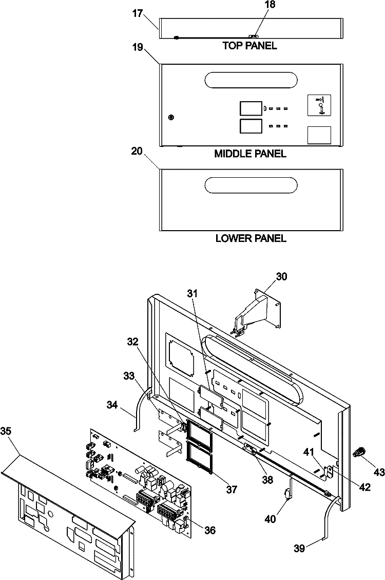 PANELS, FRONT AND CONTROL Diagram and Parts List for MLG33PDAWW  Maytag Dryer