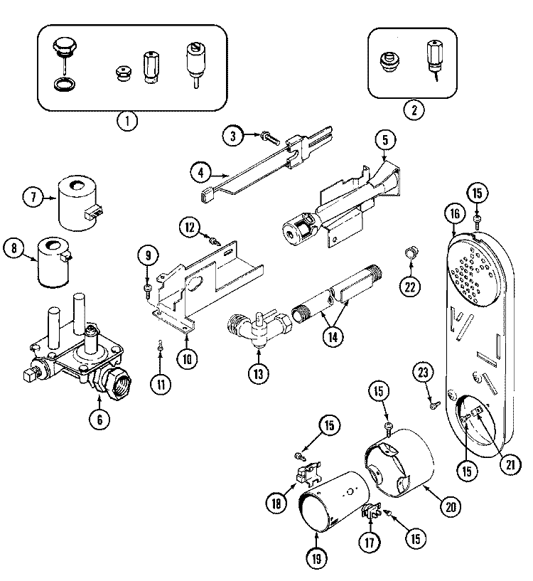 GAS VALVE Diagram and Parts List for MDE14PRAZW  Maytag Dryer