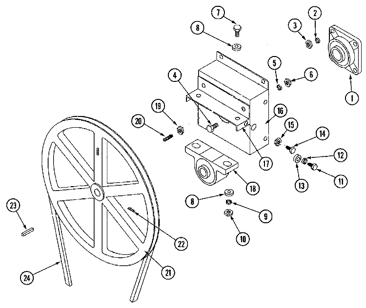 TUMBLER BEARING ASSEMBLY (MLG32PDAWx) Diagram and Parts List for MLG32PDAWW  Maytag Dryer