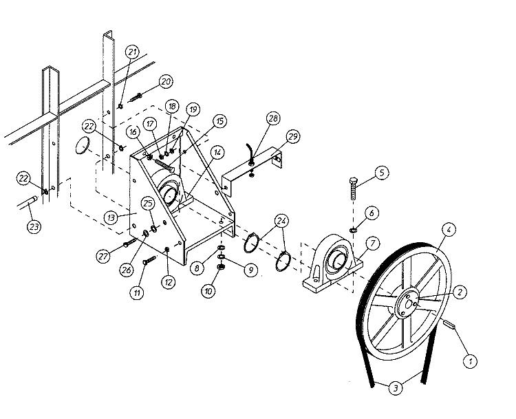 TUMBLER BEARING MOUNT ASSEMBLY Diagram and Parts List for MDG170P1HW  Maytag Dryer
