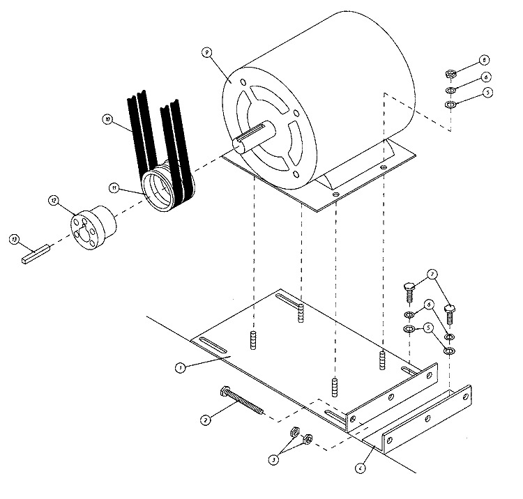 BLOWER MOTOR MOUNT ASSEMBLY (GAS ONLY) Diagram and Parts List for MDG120P1HW  Maytag Dryer