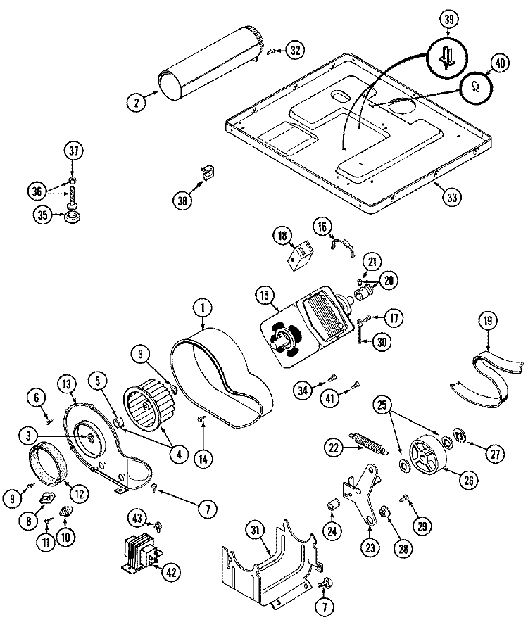 MOTOR DRIVE Diagram and Parts List for MDE10PSADW  Maytag Dryer