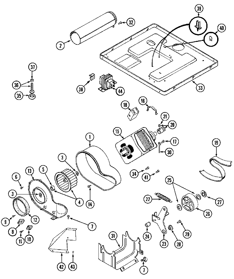MOTOR DRIVE Diagram and Parts List for MDE13CSAKL  Maytag Dryer