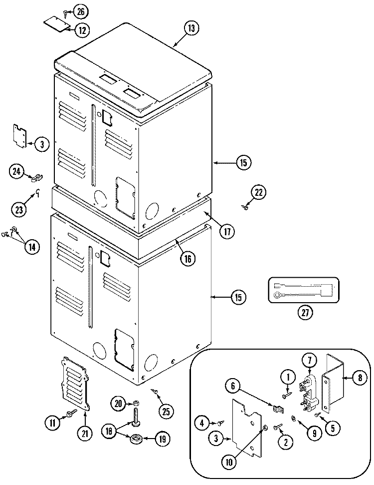 REAR Diagram and Parts List for MDE11PDAEW  Maytag Dryer