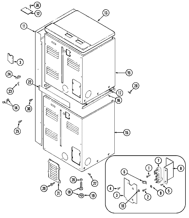 REAR Diagram and Parts List for MDE13CSAGW  Maytag Dryer