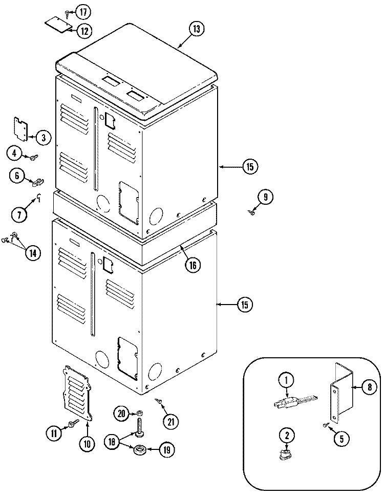 REAR Diagram and Parts List for MDG11MNAAW  Maytag Dryer