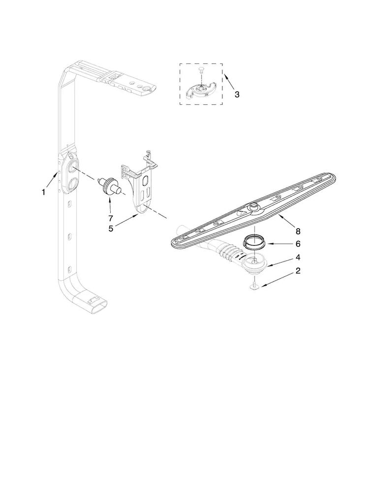 Upper Wash And Rinse Parts Diagram and Parts List for MDBH979AWS2  Maytag Dishwasher
