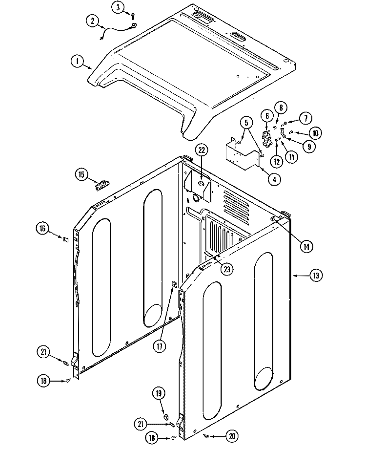 CABINET - FRONT Diagram and Parts List for MDE14PNAZW  Maytag Dryer