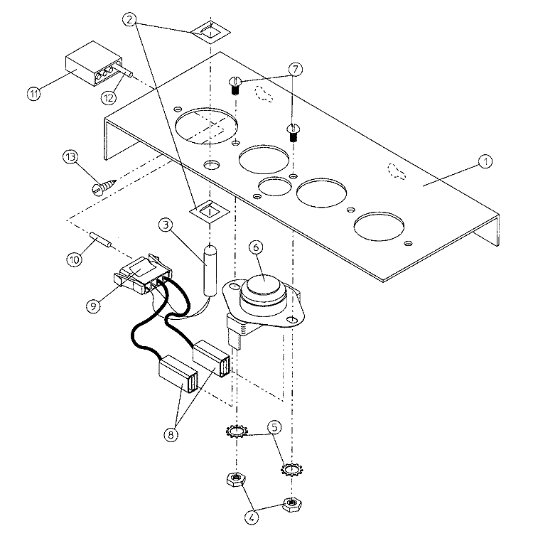 MICROPROCESSOR TEMP SENSOR BRKT ASSY Diagram and Parts List for MDG120P1HW  Maytag Dryer