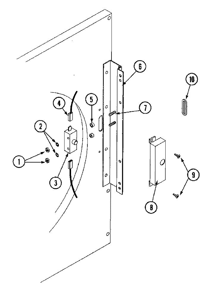 DOOR SWITCH ASSEMBLY Diagram and Parts List for MLG32PDAWW  Maytag Dryer