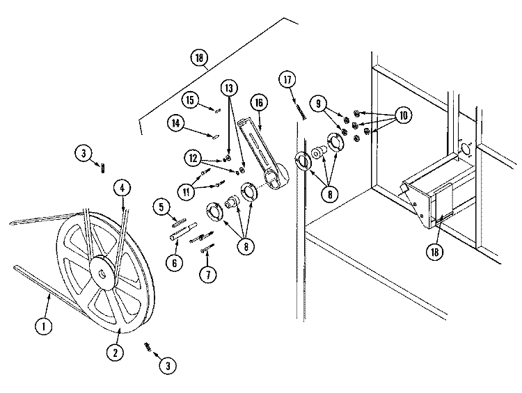 IDLER BEARING ASSEMBLY Diagram and Parts List for MLG32PDAWW  Maytag Dryer