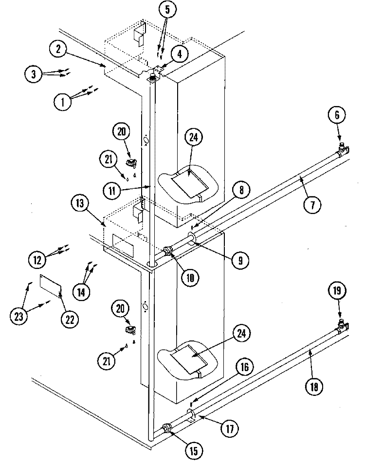 BURNER BOX / PIPING ASSEMBLY Diagram and Parts List for MLG32PDAWW  Maytag Dryer